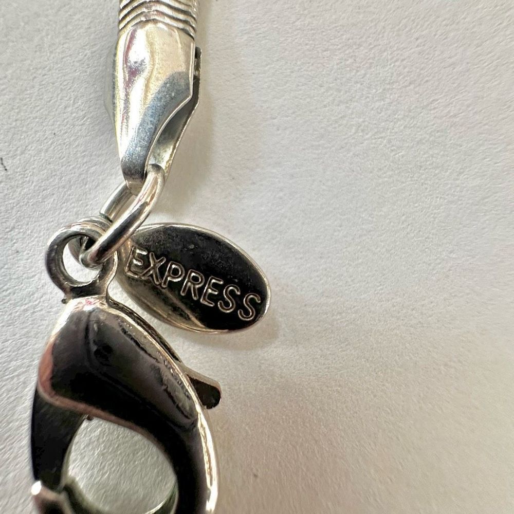 Express Silver Tone Graduated Statement Necklace - image 5